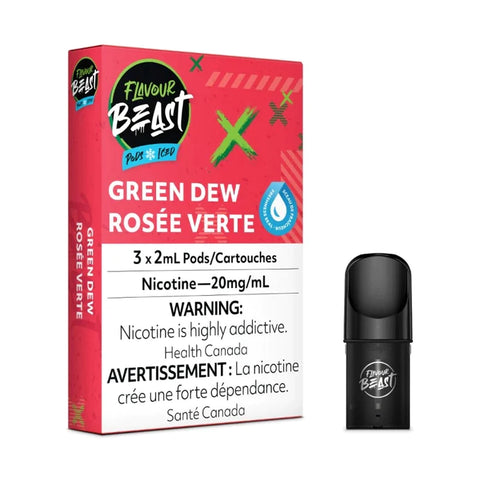 Flavour Beast Pod Pack - Green Dew Iced 20mg (3pk)