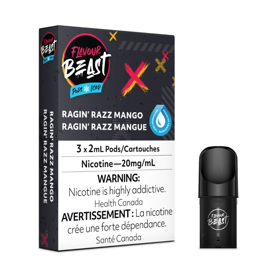 Flavour Beast Pod Pack - Ragin' Razz Mango 20mg (3pk)